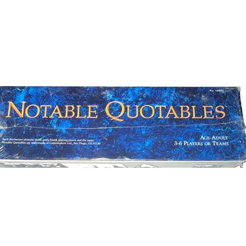 GameMakers Notable Quotables Trivia Board Game Adult 3-6 Players MPN 10000 NWT